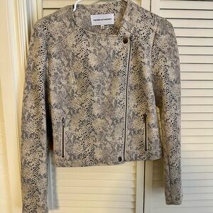 Cupcakes and cashmere snakeskin print Moto jacket